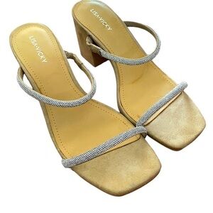 Women’s Sandals Sparkling Rhinestone Slip On 8.5